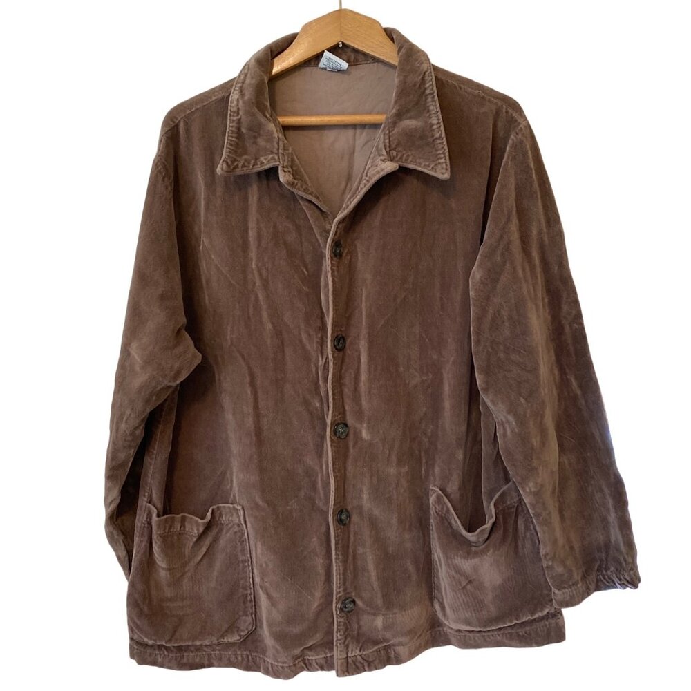 Vintage Women's CP Shades 100% Cotton Tan Button Up Jacket Size Medium